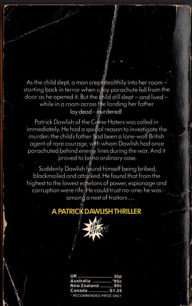 Gordon Ashe  A NEST OF TRAITORS magnified rear book cover image