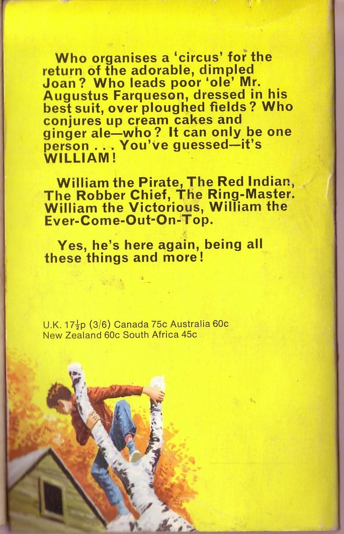 Richmal Crompton  WILLIAM - IN TROUBLE magnified rear book cover image