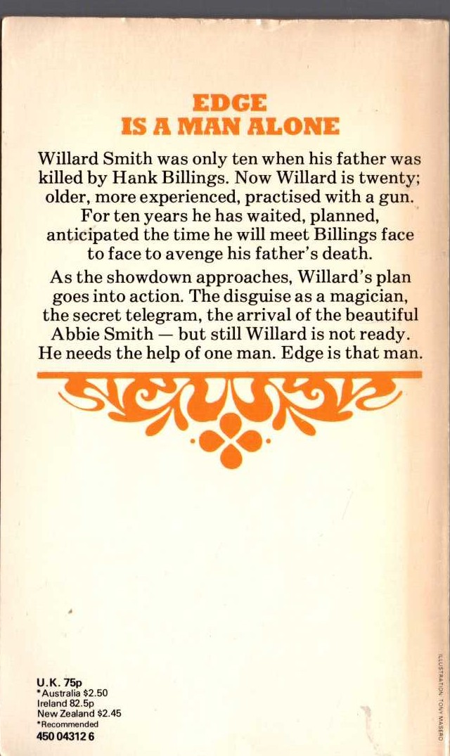 George G. Gilman  EDGE 32: THE FRIGHTENED GUN magnified rear book cover image