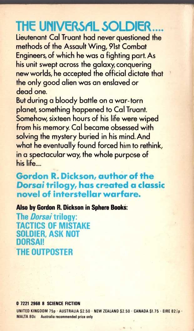Gordon R. Dickson  NAKED TO THE STARS magnified rear book cover image