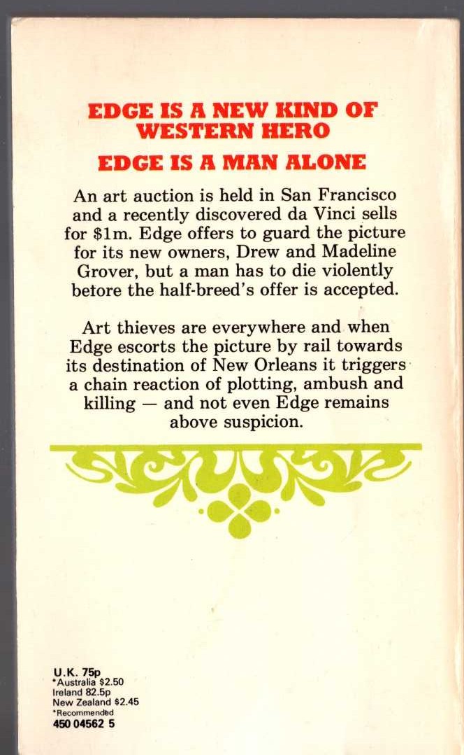 George G. Gilman  EDGE 22: SLAUGHTER ROAD magnified rear book cover image