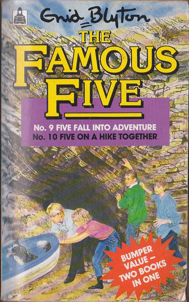 Enid Blyton  FIVE FALL INTO ADVENTURE/ FIVE ON A HIKE TOGETHER front book cover image