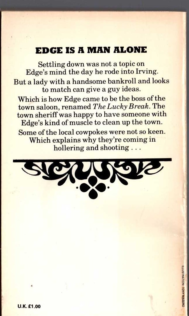 George G. Gilman  EDGE 36: TOWN ON TRIAL magnified rear book cover image