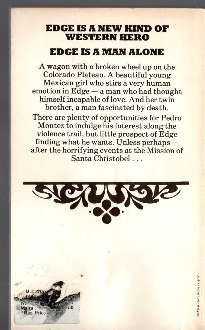 George G. Gilman  EDGE 25: VIOLENCE TRAIL magnified rear book cover image