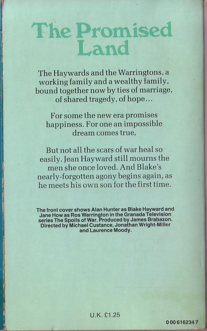 Keith Miles  THE SPOILS OF WAR. Book II: The Promised Land (Granda TV) magnified rear book cover image