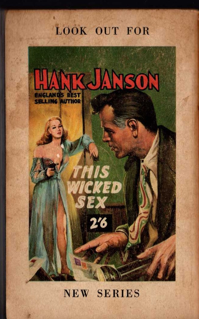 Hank Janson  HELL OF A DAME! magnified rear book cover image