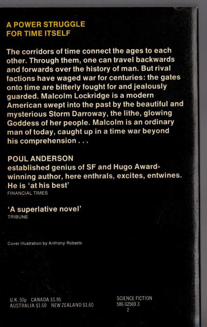 Poul Anderson  THE CORRIDORS OF TIME magnified rear book cover image