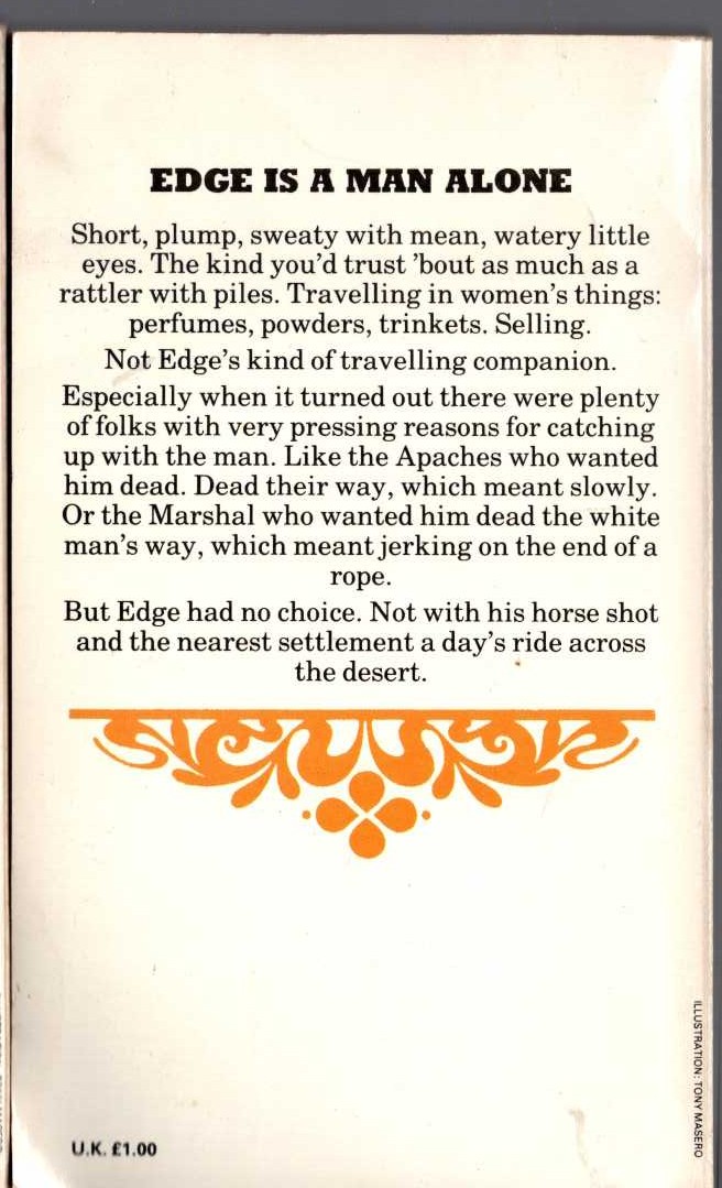 George G. Gilman  EDGE 38: MASSACRE MISSION magnified rear book cover image