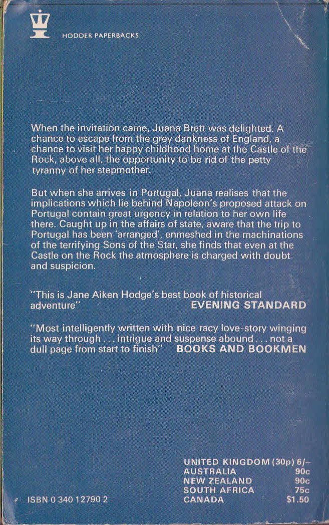 Jane Aiken Hodge  THE WINDING STAIR magnified rear book cover image