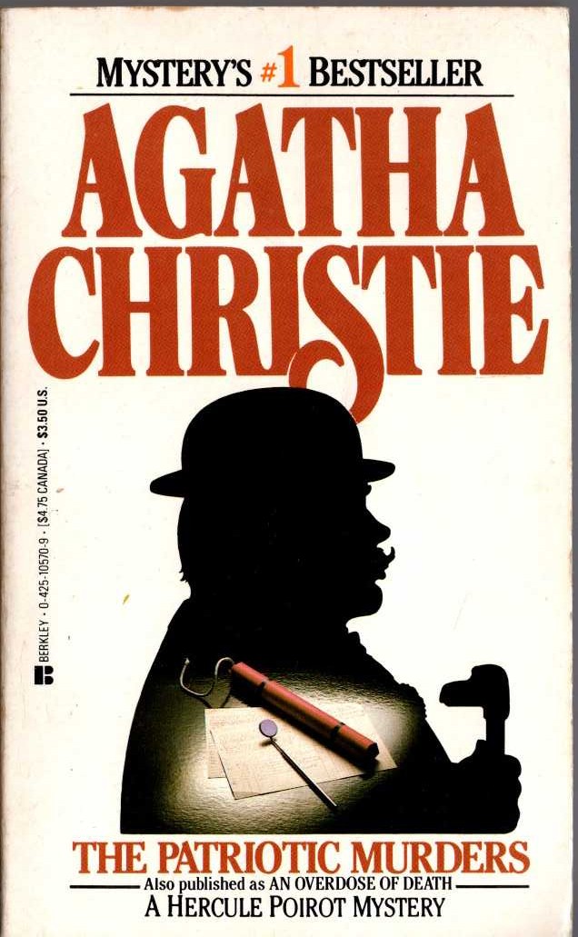 Agatha Christie  THE PATRIOTIC MURDERS [previously published as AN OVERDOSE OF DEATH] front book cover image
