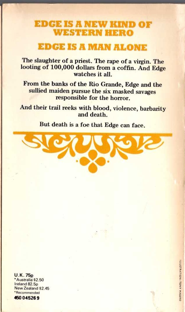George G. Gilman  EDGE 19: ASHES AND DUST magnified rear book cover image