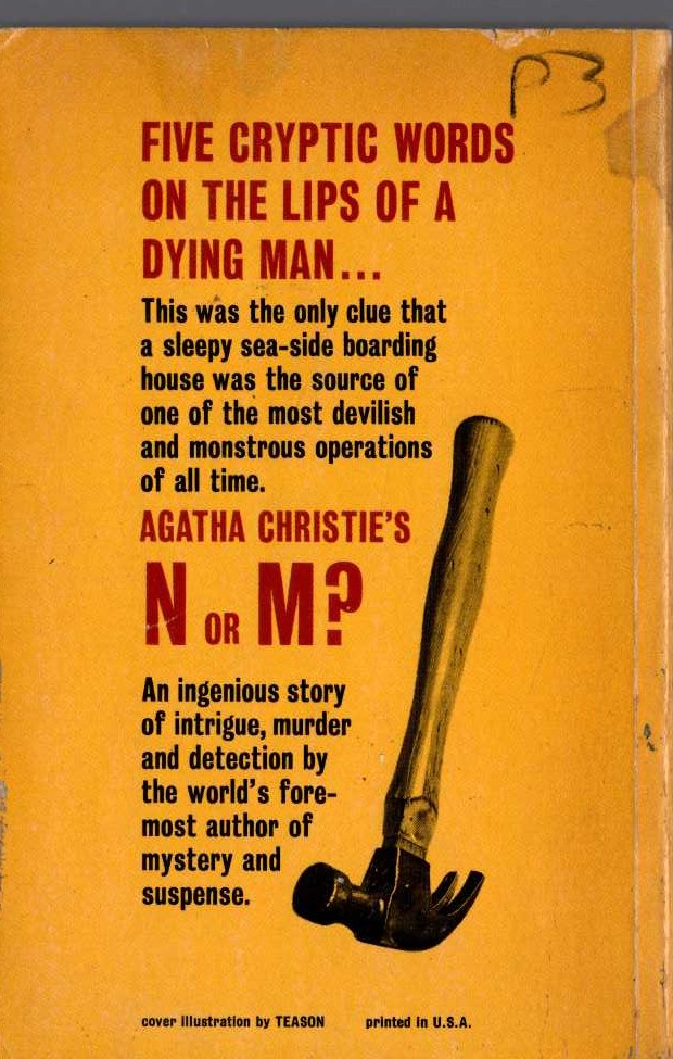 Agatha Christie  N-OR-M? magnified rear book cover image