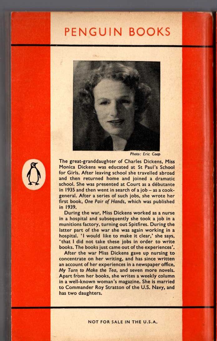 Monica Dickens  THE HAPPY PRISONER magnified rear book cover image