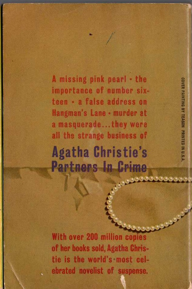 Agatha Christie  PARTNERS IN CRIME magnified rear book cover image