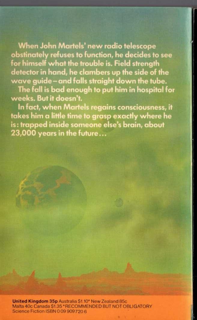 James Blish  MIDSUMMER CENTURY magnified rear book cover image