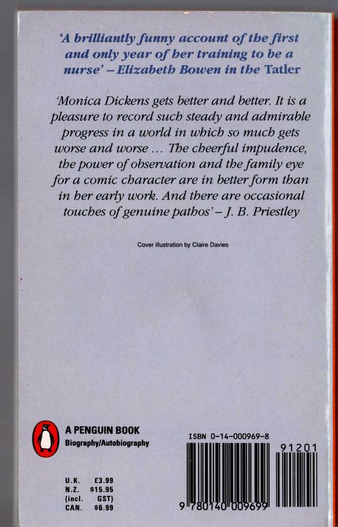 Monica Dickens  ONE PAIR OF FEET magnified rear book cover image