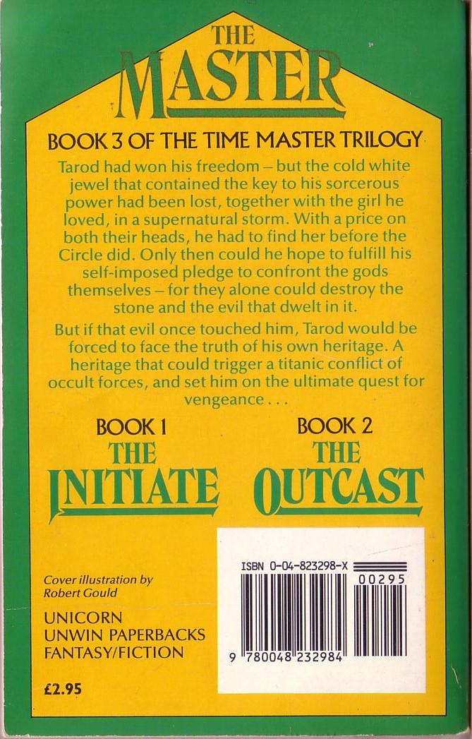Louise Cooper  THE MASTER magnified rear book cover image