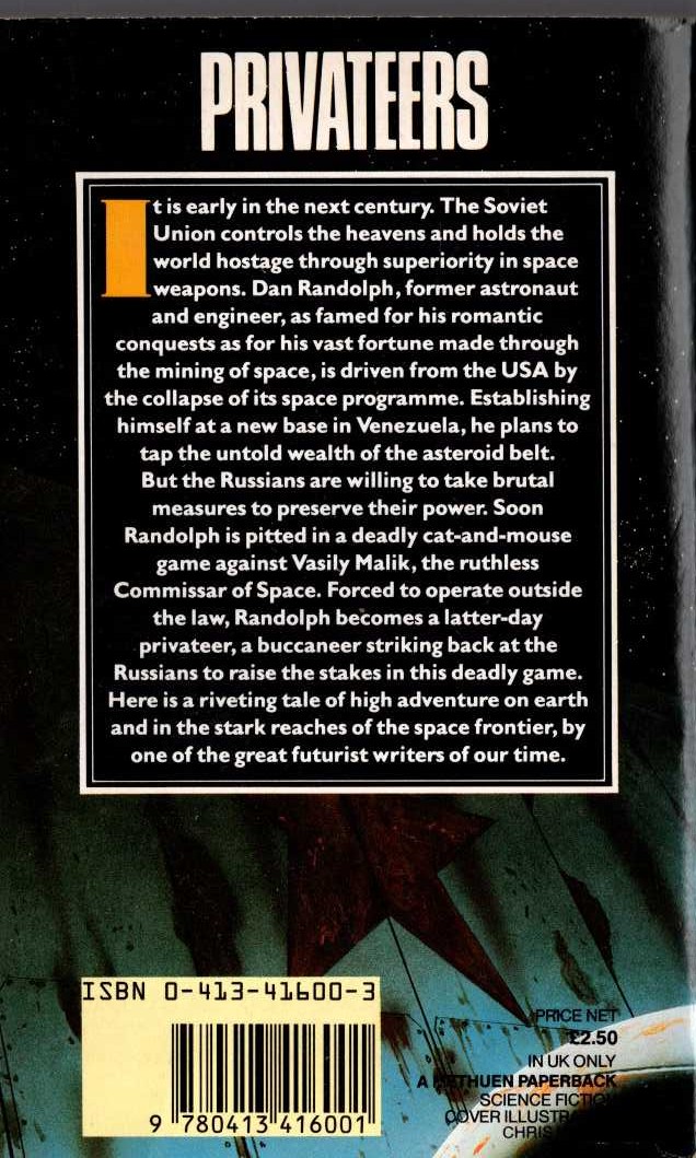 Ben Bova  PRIVATEERS magnified rear book cover image