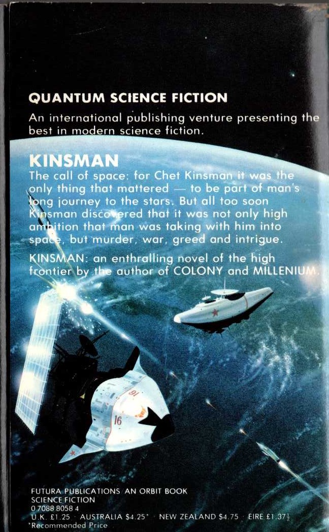 Ben Bova  KINSMAN magnified rear book cover image