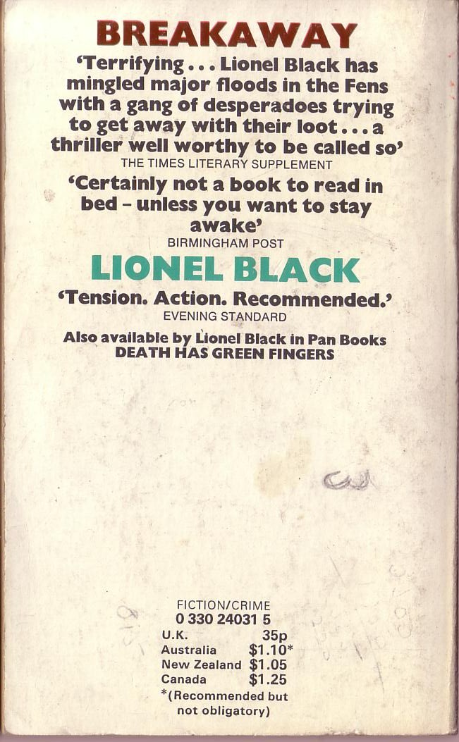 Lionel Black  BREAKAWAY magnified rear book cover image