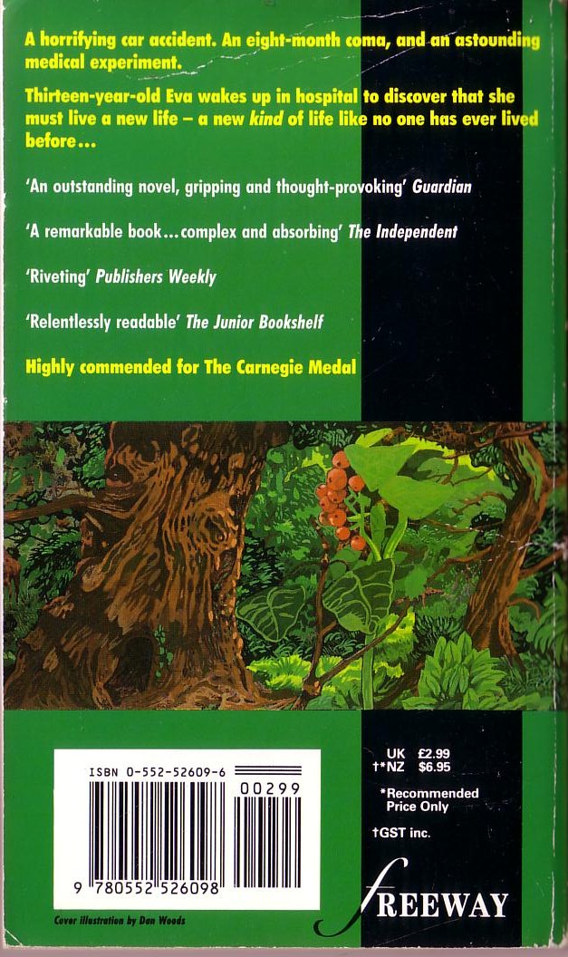 Peter Dickinson  EVA magnified rear book cover image