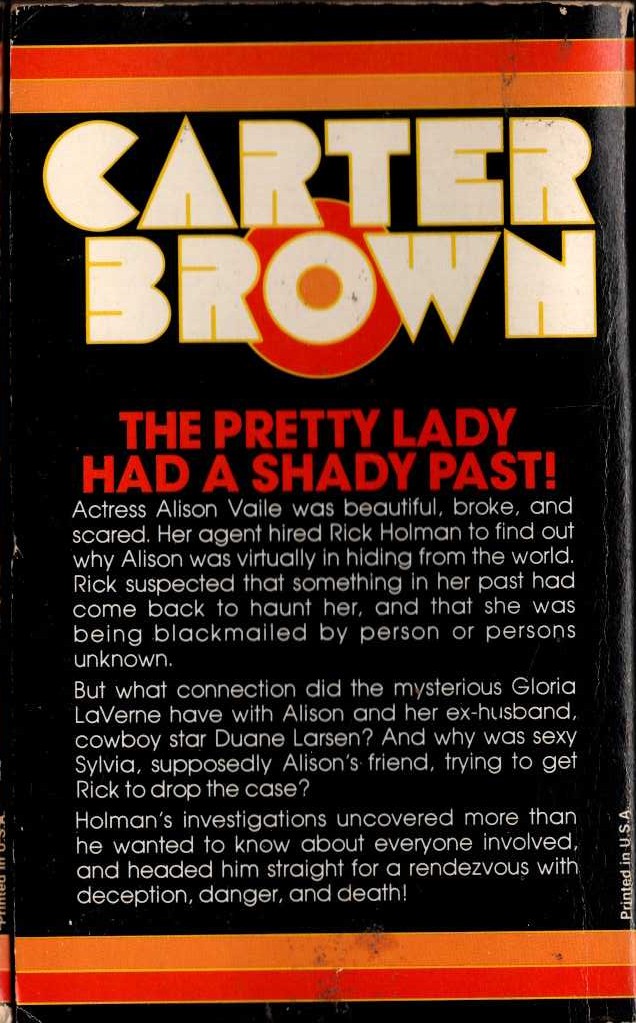 Carter Brown  THE PHANTOM LADY magnified rear book cover image