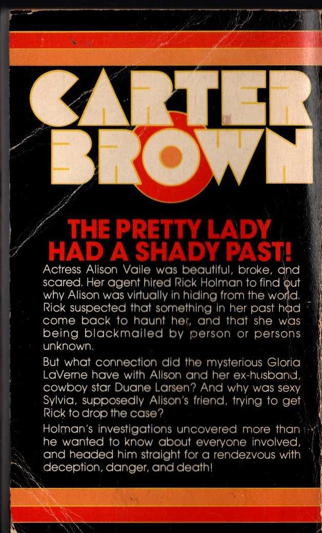 Carter Brown  THE PHANTOM LADY magnified rear book cover image
