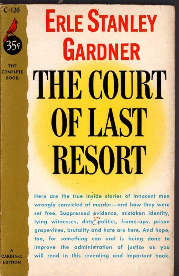 Erle Stanley Gardner  THE COURT OF LAST RESORT front book cover image