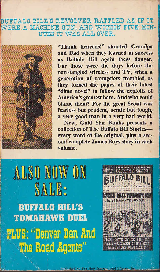 Anonymous   BUFFALO BILL'S DOUBLE magnified rear book cover image