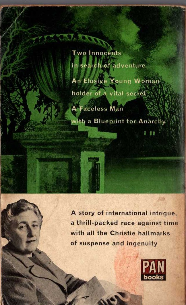Agatha Christie  THE SECRET ADVERSARY magnified rear book cover image