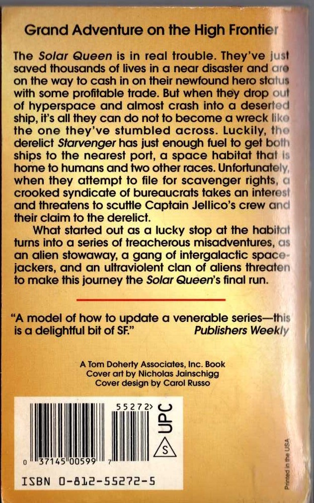 Andre Norton  DERELICT FOR TRADE magnified rear book cover image