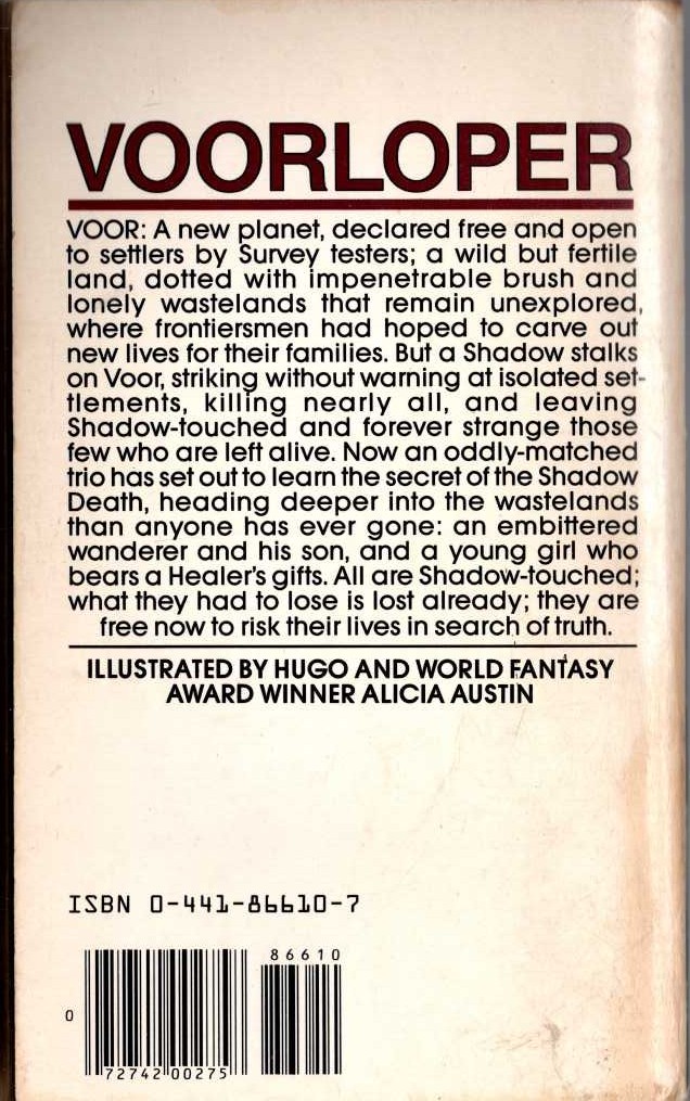 Andre Norton  VOORLOPER magnified rear book cover image