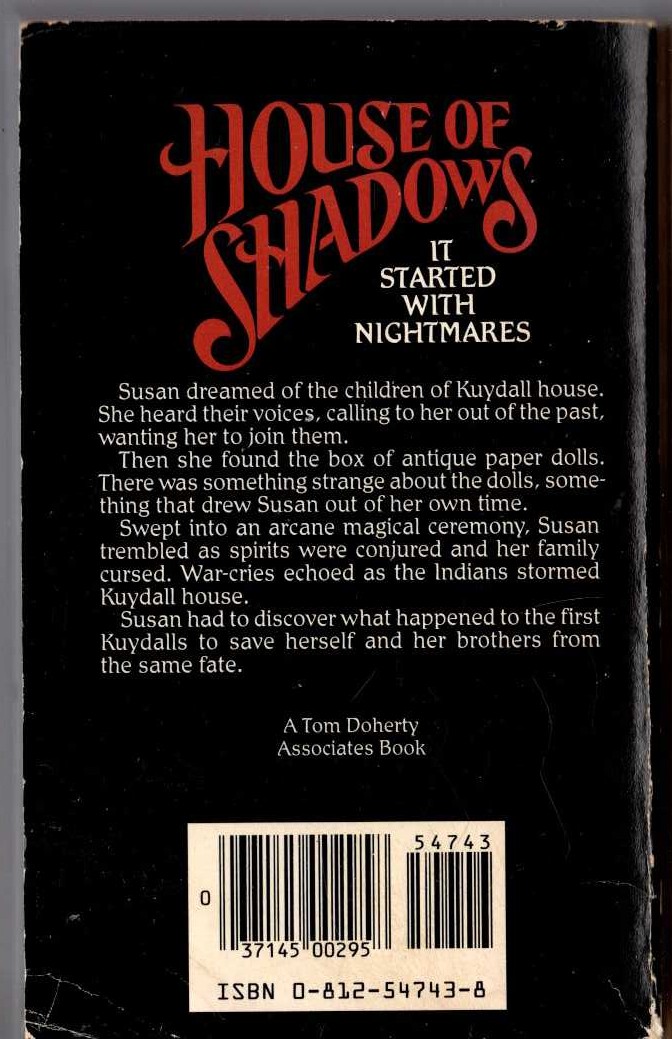 (Norton, Andre & Miller, Phyllis) HOUSE OF SHADOWS magnified rear book cover image