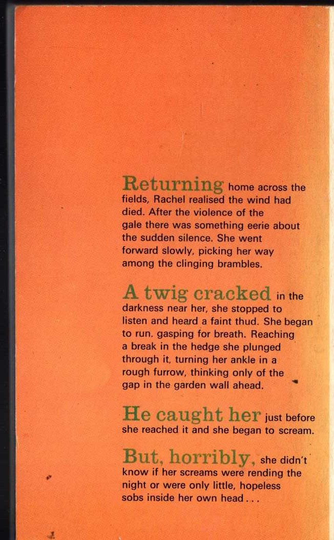 Elizabeth Ferrars  THE DOUBLY DEAD magnified rear book cover image