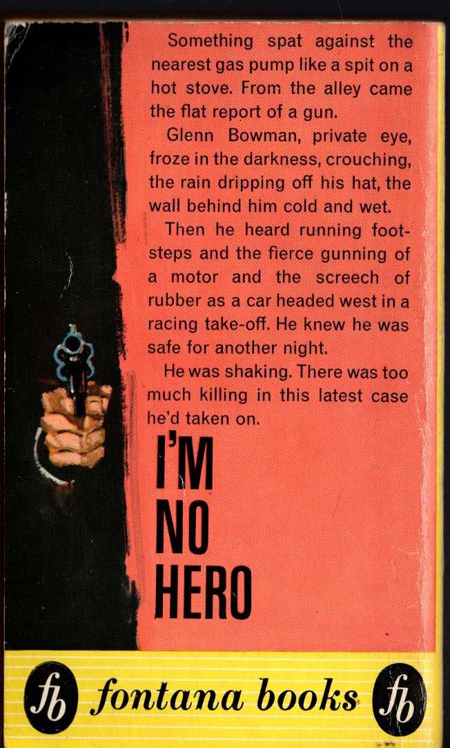 Hartley Howard  I'M NO HERO magnified rear book cover image