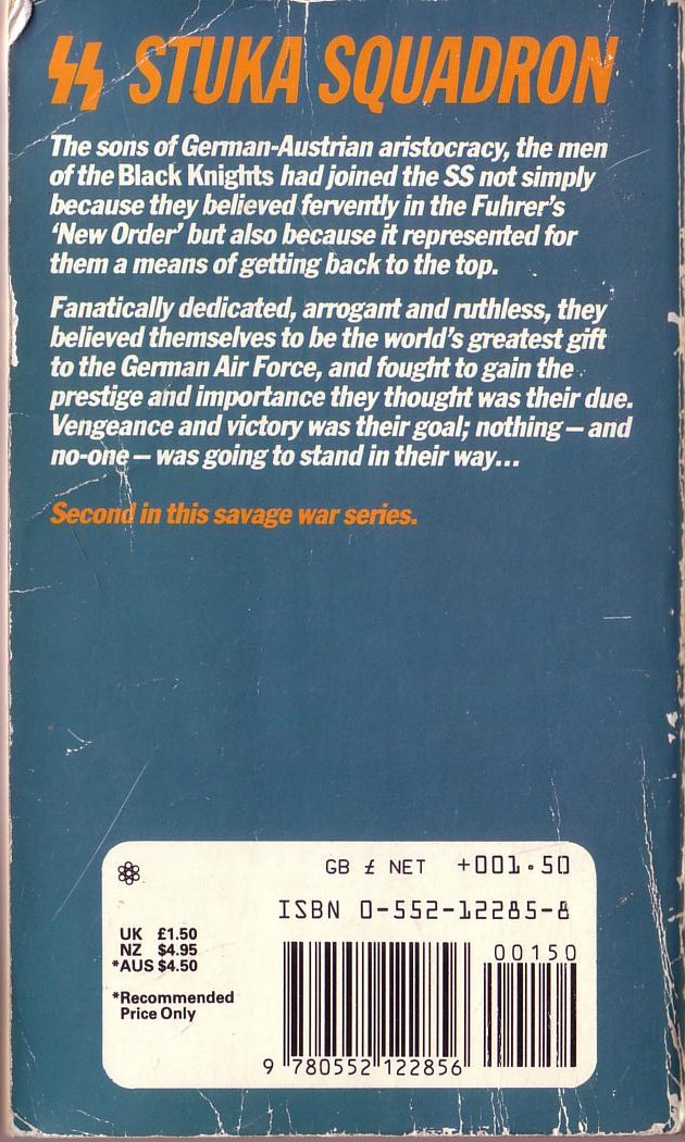 Leo Kessler  STUKA SQUADRON 2: HAWKS OF DEATH magnified rear book cover image