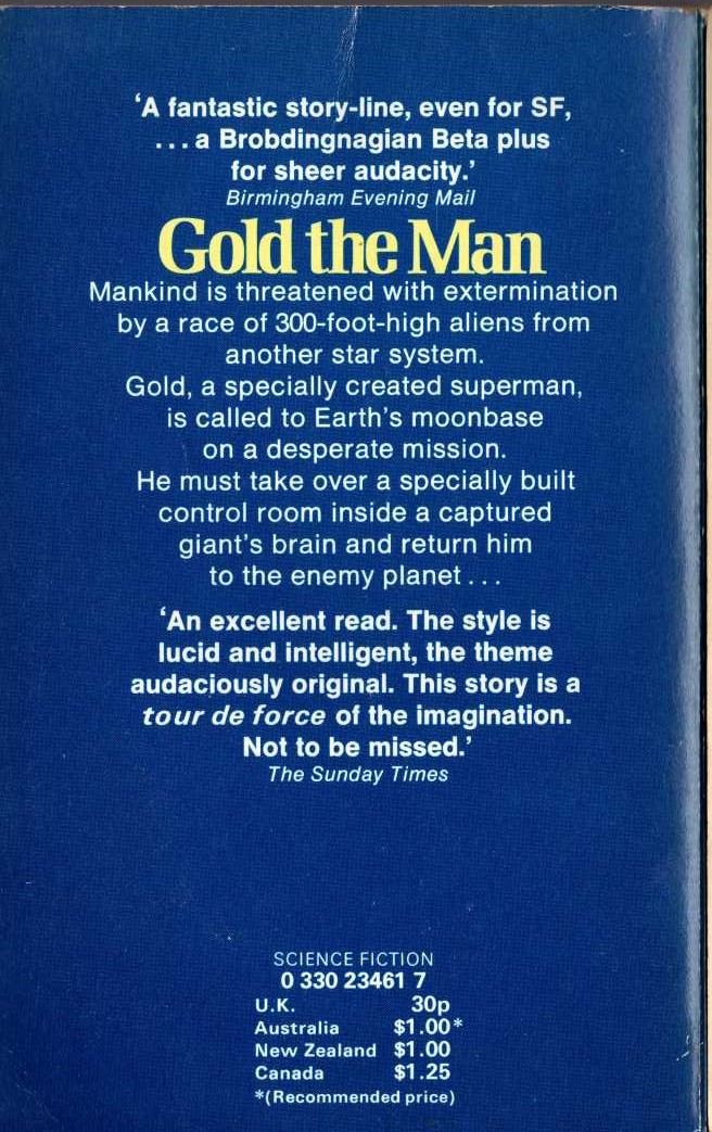 Joseph Green  GOLD THE MAN magnified rear book cover image