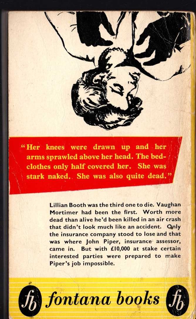 Erle Stanley Gardner  THE CASE OF THE FIERY FINGERS magnified rear book cover image