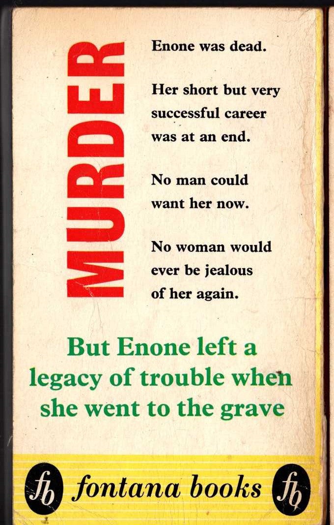 Margot Neville  MURDER OD A NYMPH magnified rear book cover image
