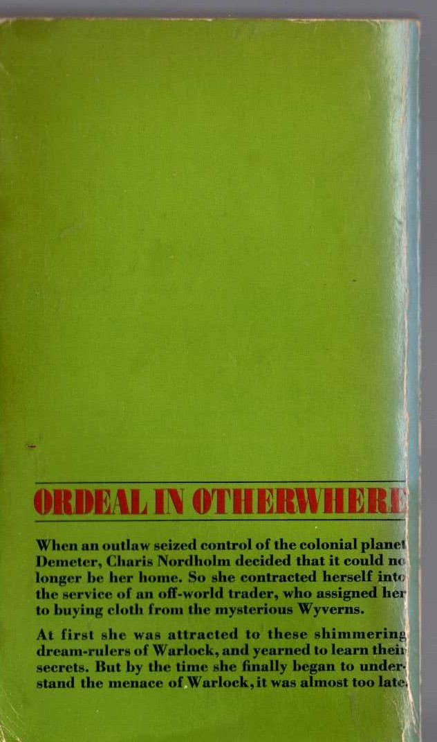Andre Norton  ORDEAL IN OTHERWHERE magnified rear book cover image