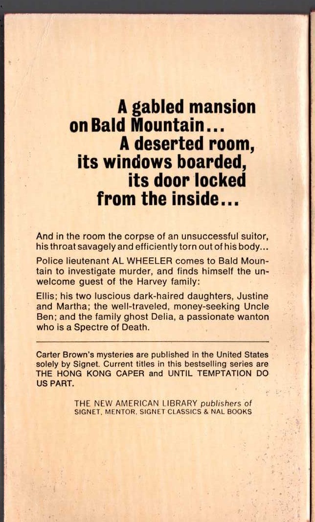 Carter Brown  THE LADY IS TRANSPARENT magnified rear book cover image