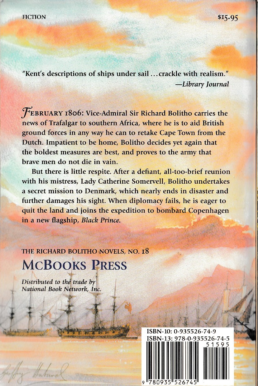 Alexander Kent  THE ONLY VICTOR magnified rear book cover image