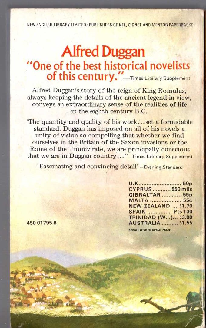 Alfred Duggan  FOUNDING FATHERS magnified rear book cover image