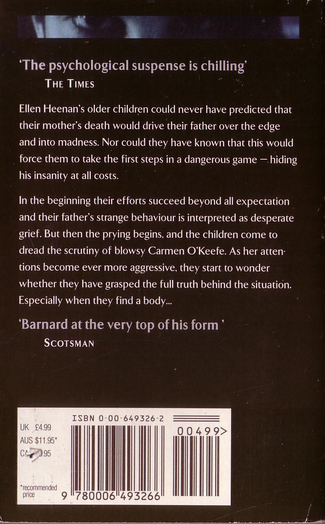 Robert Barnard  MASTERS OF THE HOUSE magnified rear book cover image