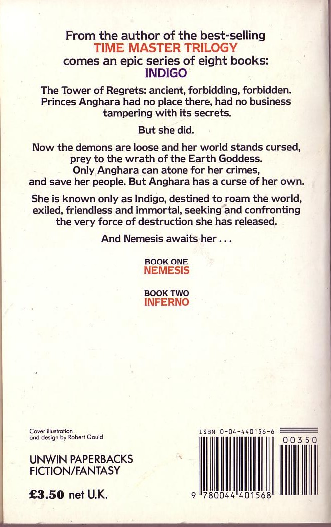Louise Cooper  INDIGO 1: NEMESIS magnified rear book cover image