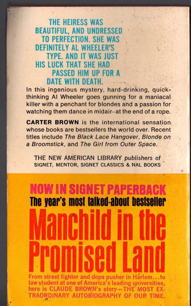 Carter Brown  THE WANTON magnified rear book cover image
