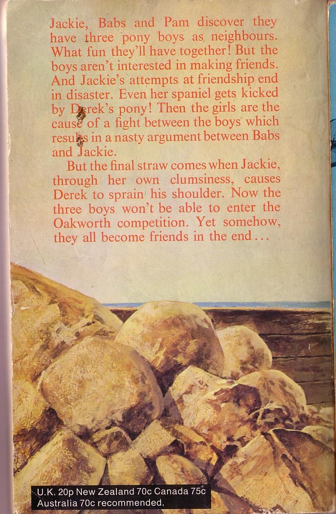 Judith M. Berrisford  JACKIE AND THE PONY BOYS magnified rear book cover image