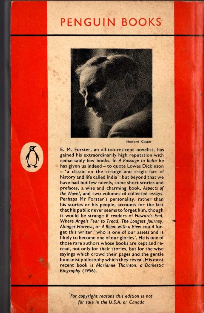 E.M. Forster  THE LONGEST JOURNEY magnified rear book cover image