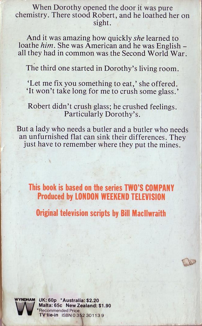 Alida Baxter  TWO'S COMPANY magnified rear book cover image