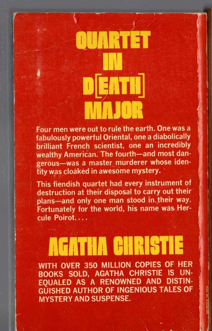 Agatha Christie  THE BIG FOUR magnified rear book cover image